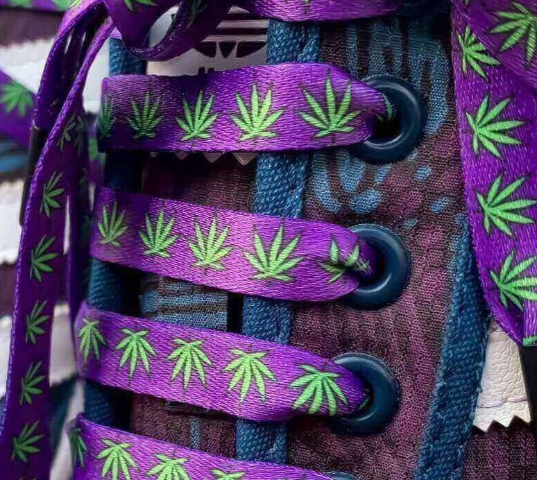 Weed Shoelaces Purple