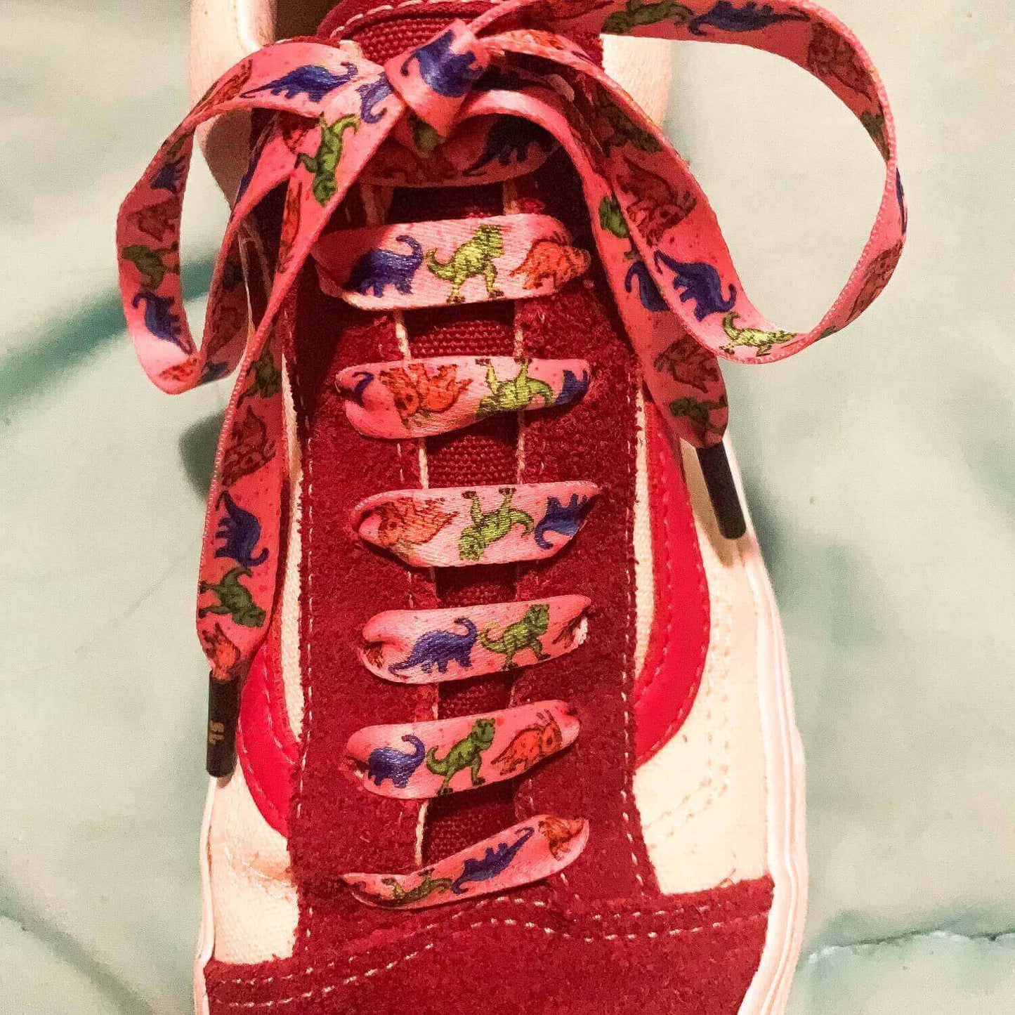 Dinosaur Shoelaces Pink